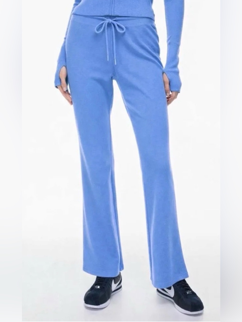 Aritzia Sunday Best Baby Waffle Flared Pants Blue Lounge Pants XS